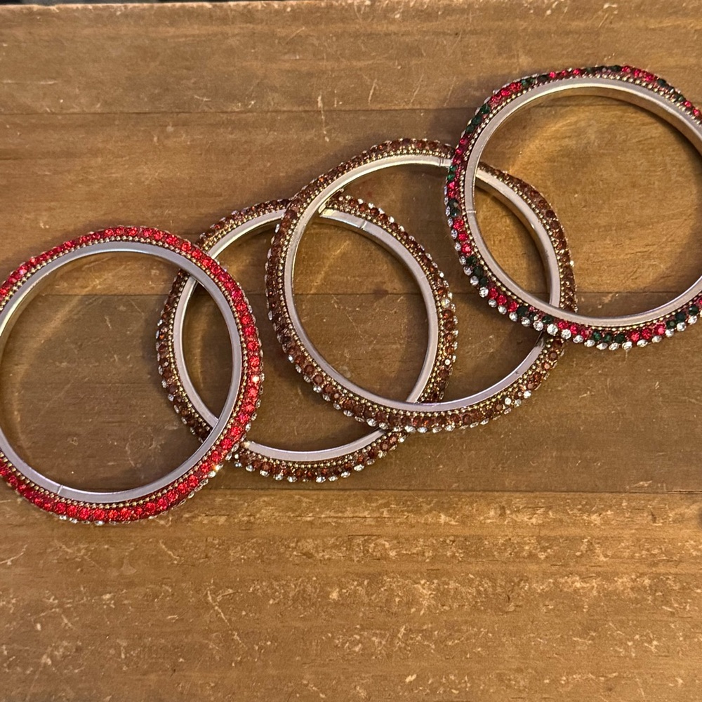 Assorted Multicolor Wavy Rhinestone Bangle Bracel… - image 3